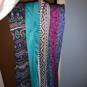 multiple long scarfs